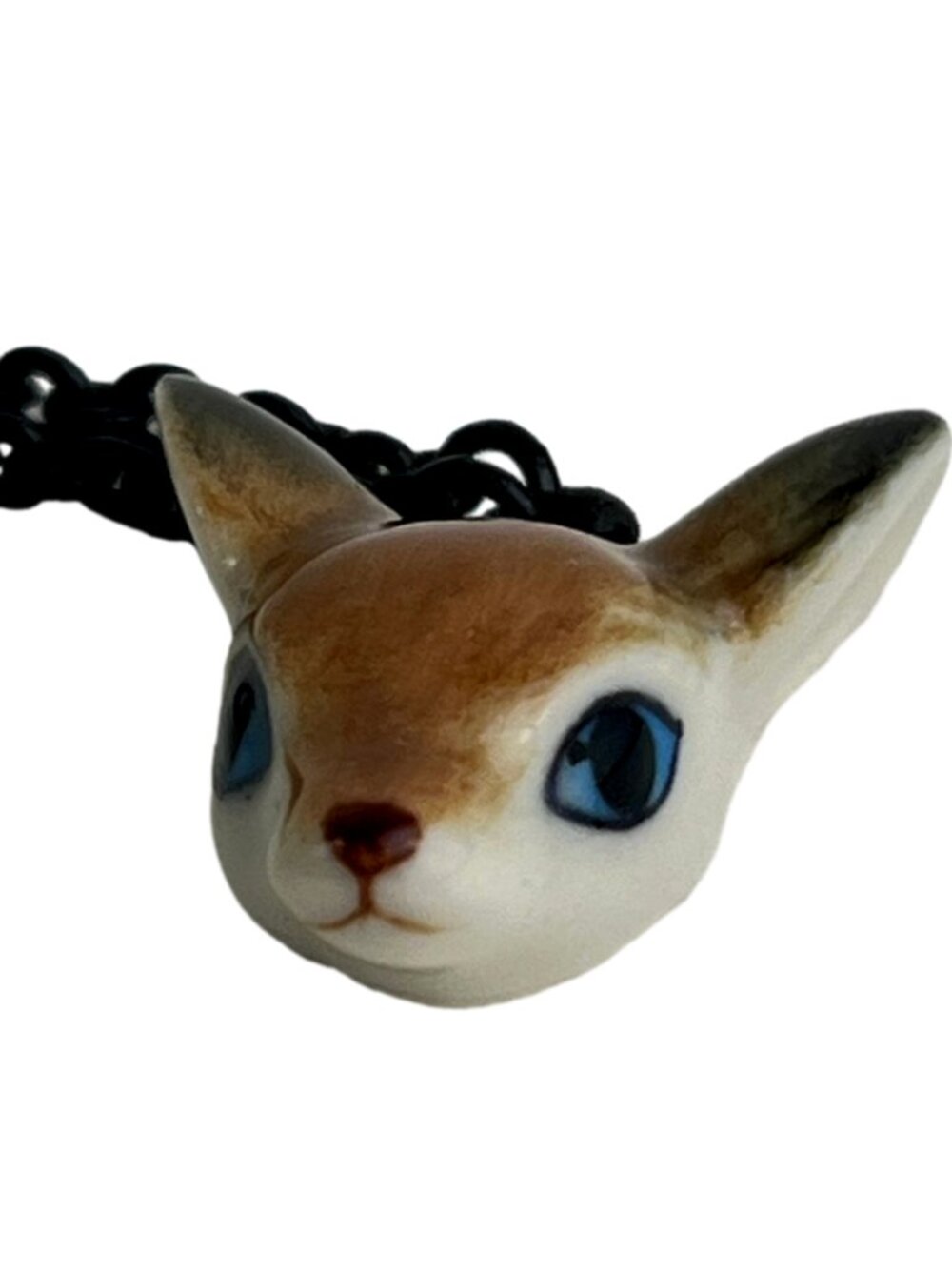 Handmade Miniature Ceramic Fawn Deer Pendant Necklace NWT - Picture 3 of 9